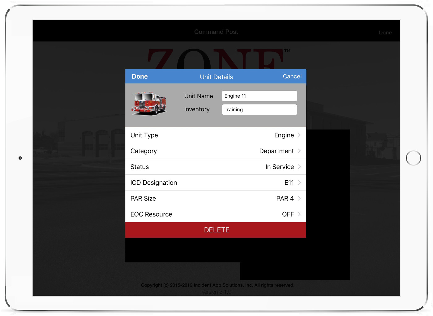 Setup Unit Inventory